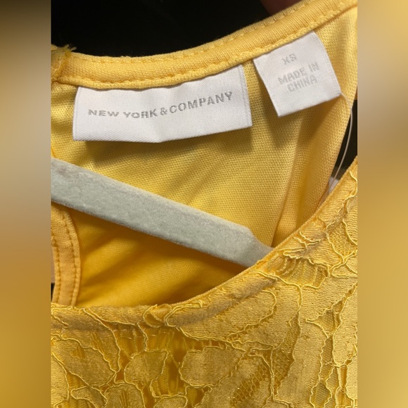 New York & Company: Yellow Lace Summer Dress - Picture 3 of 14